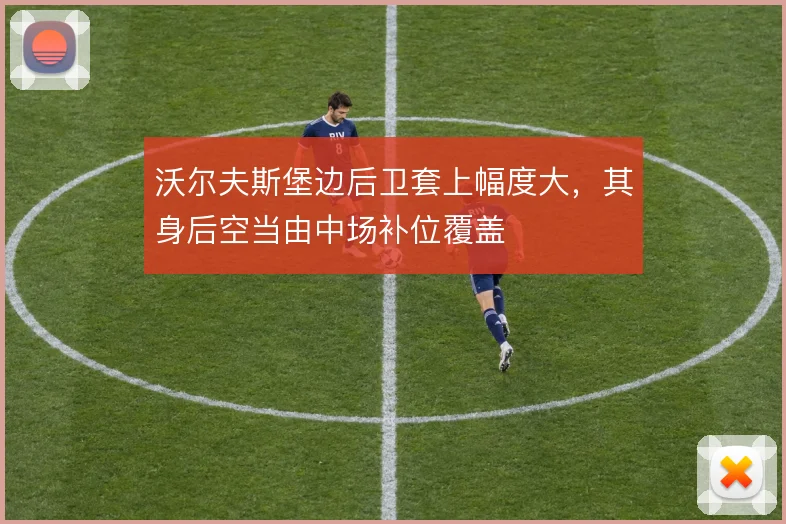 沃尔夫斯堡边后卫套上幅度大，其身后空当由中场补位覆盖